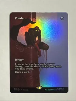 Magic The Gathering MTG Spider-Man Ponder M0013 Borderless Foil Card - Image 1