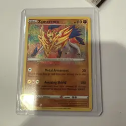Pokemon TCG Zamazenta Vivid Voltage Card 102/185 with Free Sleeve Near Mint - Image 1