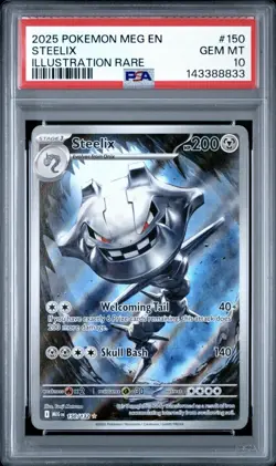 Steelix 150/132 Illustration Rare Pokemon TCG Mega Evolution Card PSA 10 - Image 1