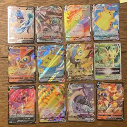 Pokemon V, VMAX, VSTAR Mixed Lot – Infernape, Lapras, Pikachu, Leafeon, 12 Cards - Image 1