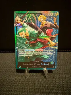 One Piece Roronoa Zoro & Sanji Leader Full Art Foil ST12-001 Bandai CCG - Image 1