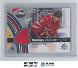 2025-26 SP Game Used 4 Nations Face Off Fabrics Jersey Devon Toews #4N-DT Canada - Image 1
