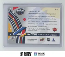 2025-26 SP Game Used 4 Nations Face Off Fabrics Jersey Devon Toews #4N-DT Canada - Image 2