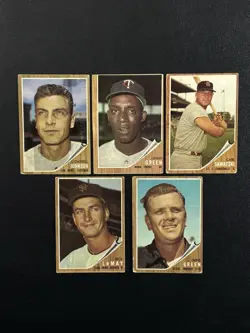 1962 Topps Baseball Lot (5) Dick LeMay Gene Green Vintage VG-EX Clean Cards - Image 1