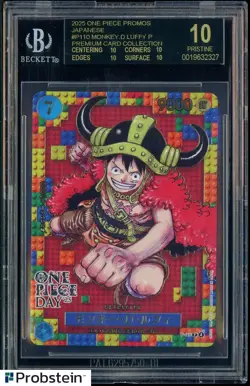 2025 One Piece Promos JPN P110 Monkey D. Luffy Premium Card BGS 10 BLACK LABEL - Image 1