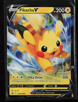 Pikachu V SWSH285 Holofoil Pokemon TCG SWSH: Sword & Shield Promo Cards LP - Image 1