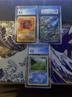 CGC 3 Card Lot Vintage and Modern Pokemon Cards - Image 1