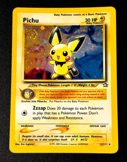 Pichu 12/111 Neo Genesis RARE Holo SWIRL Rare LP/MP Pokemon Card - Image 1
