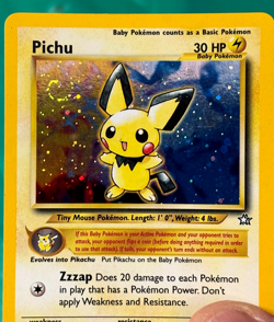 Pichu 12/111 Neo Genesis RARE Holo SWIRL Rare LP/MP Pokemon Card - Image 4