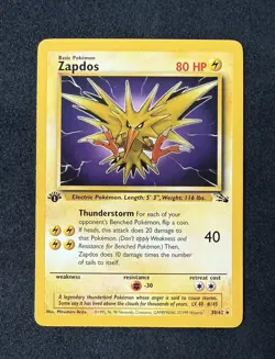 Pokemon Cards: Fossil 1st Edition Rare: Zapdos 30/62 - Image 3