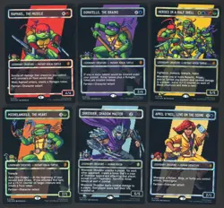 MTG TMNT Heroes Raphael Donatello Michel Shredder April Pixel Surge Foil - Image 1