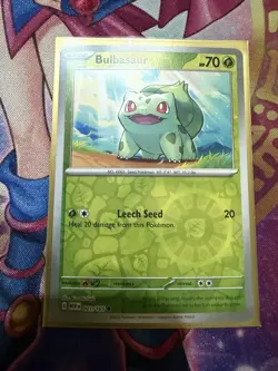 Bulbasaur 1/165 Pokemon TCG Scarlet & Violet 151 Reverse Holo LP Cosmos - Image 1