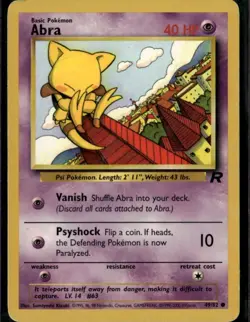 Abra Common Team Rocket 49/82 Psychic Unlimited Pokemon Card - Image 1