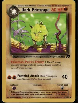 Dark Primeape Uncommon Team Rocket 43/82 Fighting Unlimited Pokemon Card - Image 1