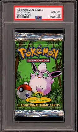 Pokemon 1999 WOTC 1st Edition Jungle Wigglytuff Sealed Booster Pack PSA 10 - Image 1