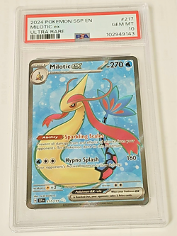 2024 Pokemon SSP Milotic EX Ultra Rare Foil Card #217/191 PSA 10 GEM MINT! RARE! - Image 1
