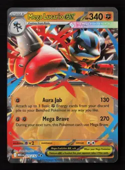 Mega Lucario ex 113/217 Holo Pokemon TCG ME: Ascended Heroes NM - Image 1