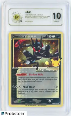 2021 Pokemon Celebrations SWSH144 BSP Promo Greninja Gold STAR LCC 10 GEM MINT - Image 1