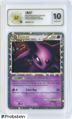 2010 Pokemon HG & SS Undaunted #81 Espeon Holo LCC 10 GEM MINT - Image 1