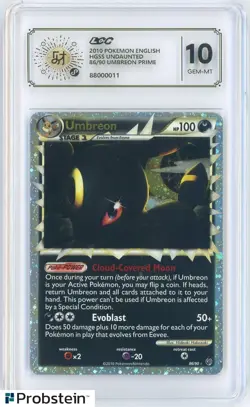 2010 Pokemon HG & SS Undaunted #86 Umbreon Holo LCC 10 GEM MINT - Image 1