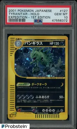 2001 Pokemon Japanese Expedition 1st Edition #127 Tyranitar Holo PSA 10 GEM MINT - Image 1