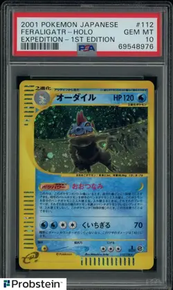 2001 Pokemon Japanese Expedition 1st Edition #112 Feraligatr Holo PSA 10 - Image 1