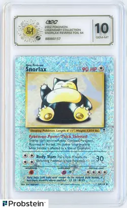 2002 Pokemon Legendary Collection #64 Snorlax Reverse Holo Foil LCC 10 GEM MINT - Image 1