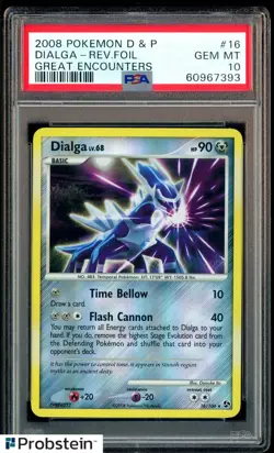 2008 Pokemon D & P Great Encounters #16 Dialga Reverse Foil PSA 10 GEM MINT - Image 1
