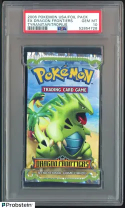 2006 Pokemon USA Ex Dragon Frontiners Tyranitar Tropous Foil Booster Pack PSA 10 - Image 1