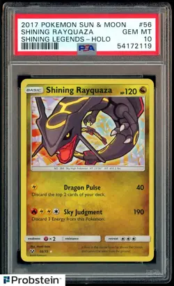 2017 Pokemon Sun & Moon Shining Legends Holo #56 Shining Rayquaza PSA 10 - Image 1