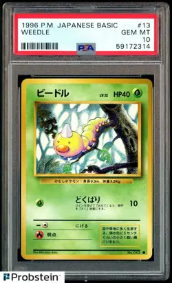 1996 Pokemon Basic Base Set Japanese #013 Weedle PSA 10 GEM MINT - Image 1