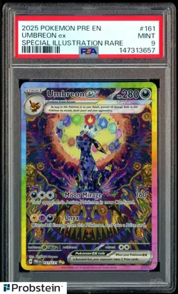 2025 Pokemon PRE EN Special Illustration Rare #161 Umbreon ex PSA 9 CENTERED - Image 1