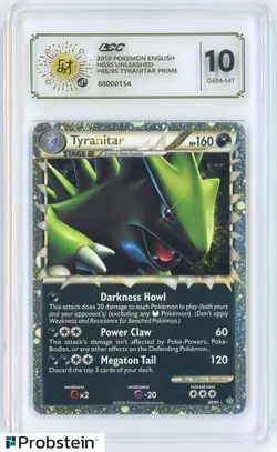 2010 Pokemon HGSS Unleashed #88/95 Tyranitar Prime LCC 10 GEM MINT - Image 1