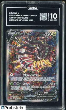 2022 POKEMON SWSH LOST ORIGIN #186 GIRATINA V FA FULL ART TAG 10 GEM MINT - Image 1