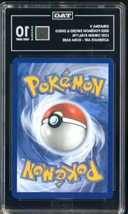 2022 POKEMON SWSH LOST ORIGIN #186 GIRATINA V FA FULL ART TAG 10 GEM MINT - Image 3