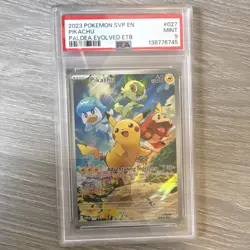 Pokemon Pikachu 027 Sv: Scarlet & Violet Promo Full Art Holo PSA 9 2023 English - Image 1