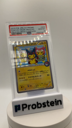2003 Pokemon JPN XY Promo Poncho Wearing Pikachu Mega Campaign #203/XY-P PSA 10 - Image 2