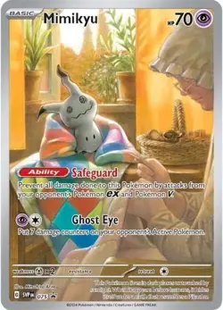 Pokemon TCG Mimikyu SVP 075 Paldean Fates Full Art Holo Black Star Promo - Image 1