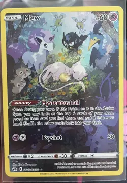2023 Pokemon SWSH Crown Zenith Mew GG10/GG70 Rare Galarian Gallery Full Art NM - Image 1