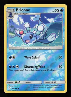 Brionne 40/149 Reverse Holo Pokemon TCG SM Base Set MP - Image 1