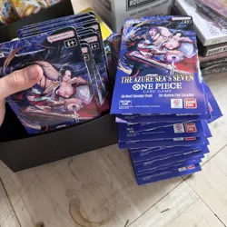 LOT OF (38) One Piece OP14 Sleeved Booster Pack The Azure Seas Seven English Sea - Image 1
