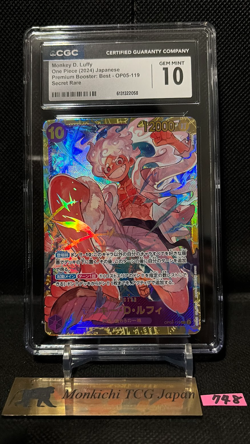 CGC GEM MINT 10 Monkey D. Luffy OP05-119 SEC Awakening of the OP-05 ONE PIECE - Image 1
