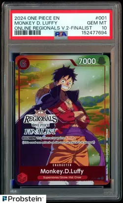2024 One Piece Online Regionals V2 Finalist Monkey D Luffy #P-001 PSA 10 - Image 1