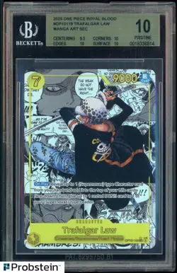 2025 One Piece Royal Blood OP10119 Trafalgar Law Manga Art SEC BGS 10 PRISTINE - Image 1