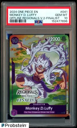 2024 One Piece Offline Regionals V2 Finalist Monkey D Luffy #P-041 PSA 10 - Image 1
