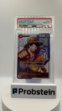 2025 One Piece EN 3rd Anniversary Treasure CP Pack #014 Monkey D. Luffy PSA 10 - Image 2