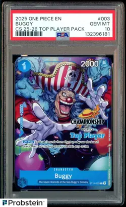 2025 ONE PIECE EN CS 25-26 TOP PLAYER CHAMPIONSHIP ST17-003 BUGGY PSA 10 - Image 1