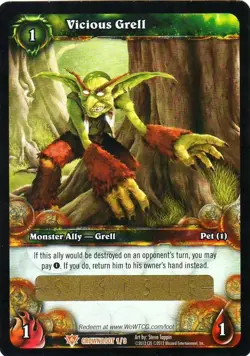 World of Warcraft Vicious Grell Loot Card *Unscratched* - Image 1