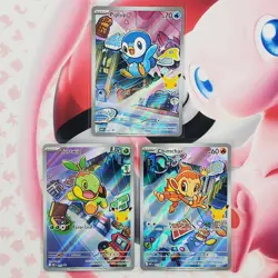 Piplup 042 + Chimchar 041 + Turtwig 040 - First Partner Pokemon Cards - #L507 - Image 1