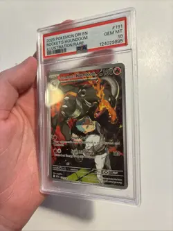 Pokemon TCG Team Rockets Houndoom Illustration Rare Card 191/182 PSA 10 - Image 3